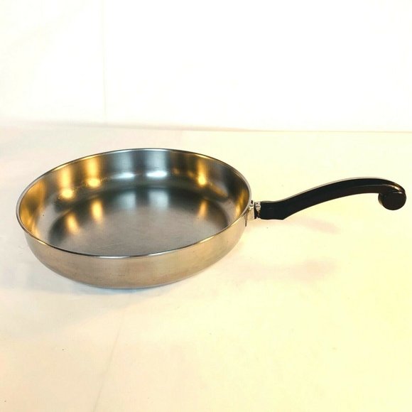 Vintage Farberware Stainless Steel 10.25” Skillet Fry Pan Aluminum‎ Clad NYC USA - Picture 3 of 11